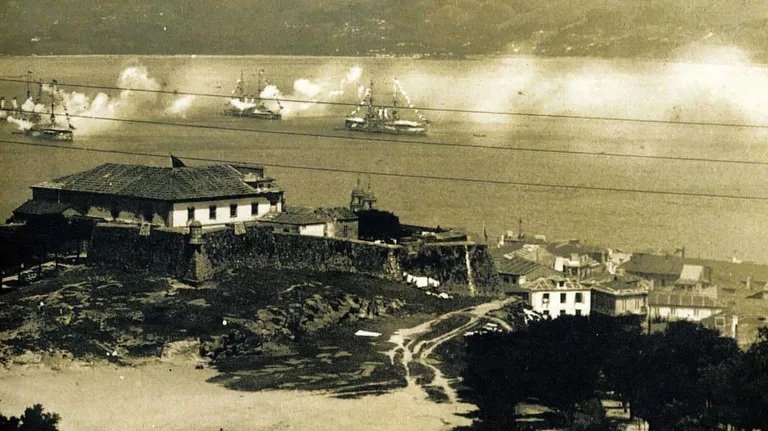 Castelo de San Sebastián in Vigo during World War I