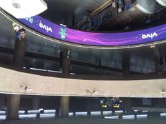 Claraboia (skylight) of Estação Sé subway station with natural light flooding in