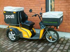 Finnish mailman's electric vehicle on Juustenintie, Helsinki