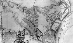 Historical map of Hoechst Unterliederbach from 1723 showing detailed layout and landmarks