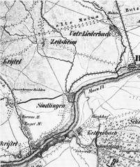 Historical topographic map of the Frankfurt area from 1833