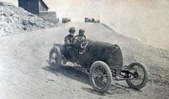 Ettore Bugatti driving a chain-driven Bugatti car in the 1912 Mont Ventoux hill climb race