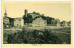 Historic Stolpen Castle in 1913 with detailed architecture