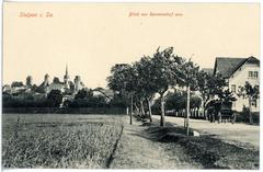 Historic view of Stolpen from Rennersdorf in 1913
