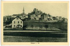 Historic view of Stolpen town with ancient architecture and scenic landscape