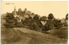 View of Stolpen town featuring historic buildings and surrounding landscape