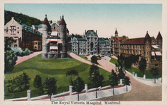 Postcard of the Royal Victoria Hospital in Montreal with vintage architectural style
