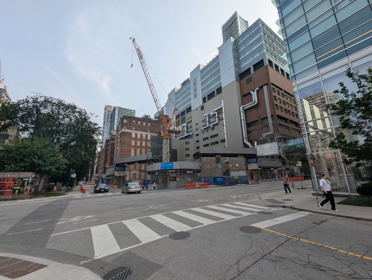 Construction site of new wing at St Mike's hospital at SE corner of Bond and Shuter on August 13, 2024