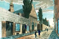 Historic print of Hotel Dieu Montreal in 1829 by James Pattison Cockburn