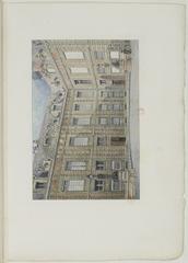 Watercolor painting honoring Mr. Léopold Delisle's 50th anniversary at the Bibliothèque Nationale staff