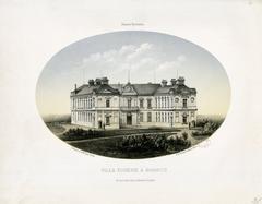 Villa Eugénie in Biarritz historic drawing lithograph