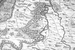 antique map of northwest Frankfurt am Main around Hausen from the 17th century