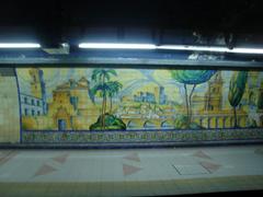 Mural artwork at Independencia station on Line C of Buenos Aires subway