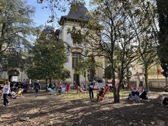 Garden of the Institut Lumière during the second day of Festival Lumière 2024