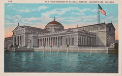 Old Field Museum of Natural History building front view in Jackson Park, vintage postcard