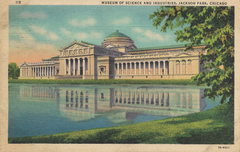 Postcard of the Museum of Science and Industry in Jackson Park, Chicago