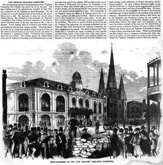 Historic illustration of the New Orleans Vigilance Committee from 1858 featured in Ballou's Pictorial