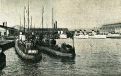Russian torpedo boats anchored in Port Arthur harbor in 1904