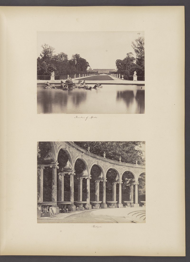 A page from Johnson's photographic album titled 'A Summer Trip' showing scenic European landscapes and cityscapes from his 1878 journey with handwritten captions