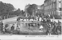 Pool of the terrace in the public garden of Bordeaux, Gironde, France