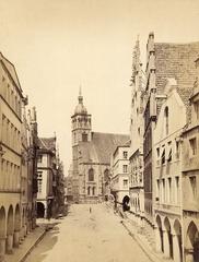 Prinzipalmarkt and Lambertikirche in Münster Westfalen in the 1870s before tower renovation