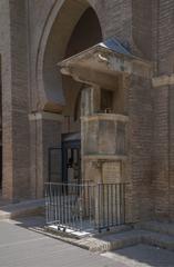 Stone pulpit outside Seville Cathedral from 14th century