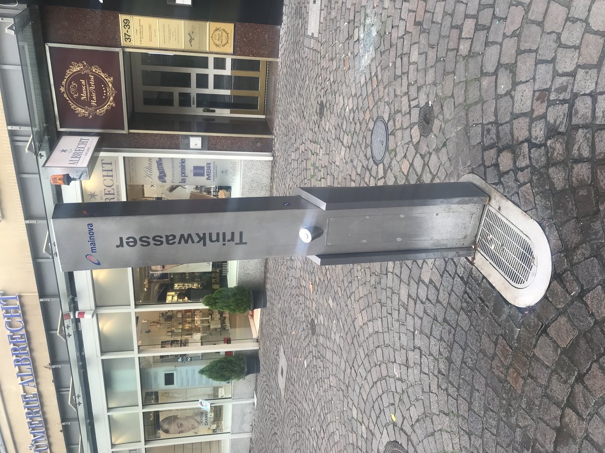 Drinking water fountain in Frankfurt on Freßgass