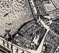 Section of Hamburg city map by Petrus Grooten from 1690 featuring Gänsemarkt Opera, Binnenalster, Kalkhof, and Jungfernstieg