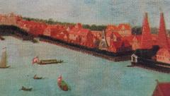 Hamburg city view 1750 with Binnenalster lake, Gänsemarkt opera, and Kalkhof area