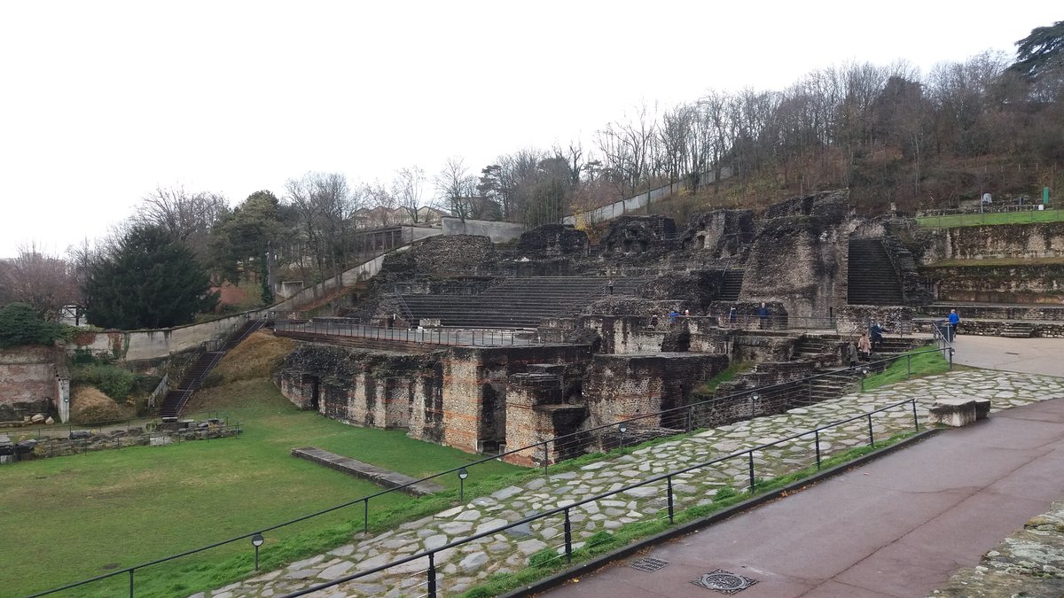 Panoramic view of the ancient Roman theater of Fourvière in Lyon