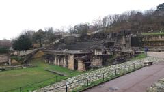 Panoramic view of the ancient Roman theater of Fourvière in Lyon
