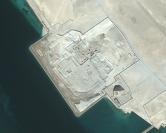 Satellite view of the Louvre Abu Dhabi construction site at its early stage between 2010 and 2013