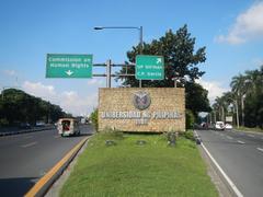View of Barangays of Quezon City including San Vicente and Old Capitol Site featuring City Mall and PhilCoa footbridge in Diliman Quezon City