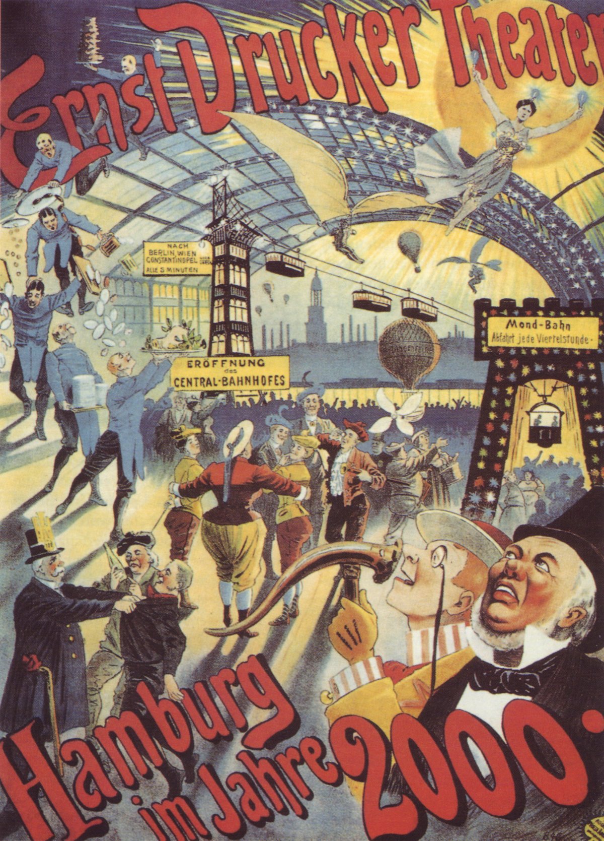 Poster for the revue Hamburg in the year 2000, 1896