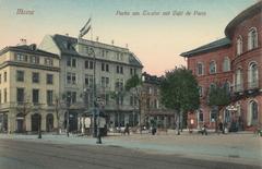 Historic Stadttheater building with Café de Paris in Mainz, Germany