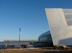 Exterior view of Den Blå Planet, The Blue Planet Aquarium in Kastrup, Amager, Denmark