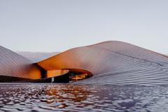 View of National Aquarium Denmark building in Kastrup with modern architecture