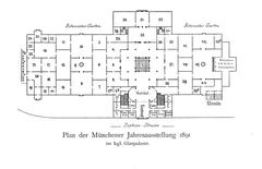 Historic floor plan of Glaspalast Munich in 1891