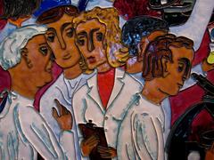 History of Medicine panel artwork in the Medical Building at University of Melbourne