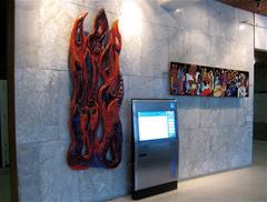 Interior of University of Melbourne medical building lobby with modern design