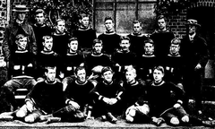 Melbourne University Football Team in 1904 lined up for a team photo