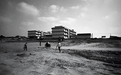 Construction site of Tel Aviv University complex in Israel with cranes and building structures