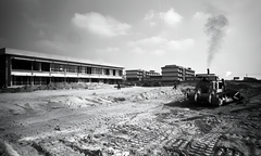 Tel Aviv university complex construction site with cranes and modern buildings