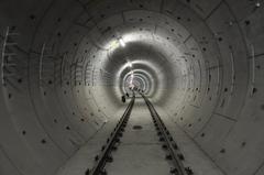 Construction works at Kelenföld railway station on Budapest Metro M4 line