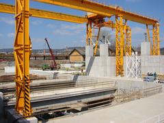 Construction site of M4 metro line at Kelenföld railway station in Budapest