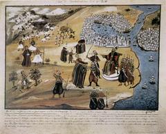 Fanciful painting of the 1453 siege and fall of Constantinople by Panagiotis Zografos