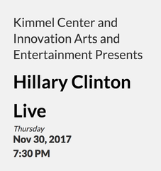 Hillary Clinton speaking at the Kimmel Center