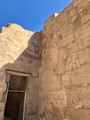 Ancient Luxor Temple ruins with visible columns and stone structures in Luxor, Egypt