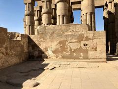 Ancient Luxor Temple ruins with visible Coptic Church remnants in Luxor, Egypt