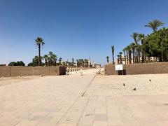 Luxor Temple and Avenue of the Sphinxes in Luxor Egypt with ancient columns and statues